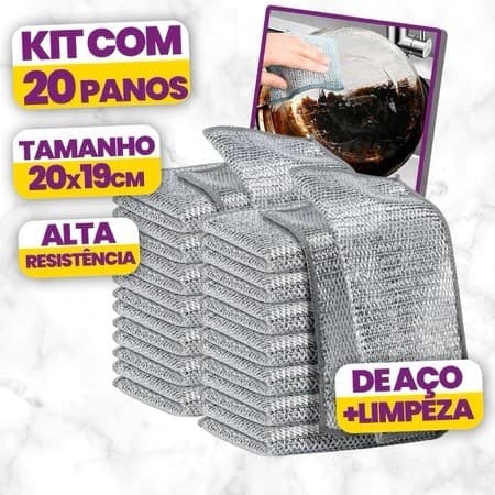 Kit Panos Limpeza Cozinha Panela Fogão Toalha Aço 5 / 10 / 20 / 30 UNIDADES Pano Pronta Entrega