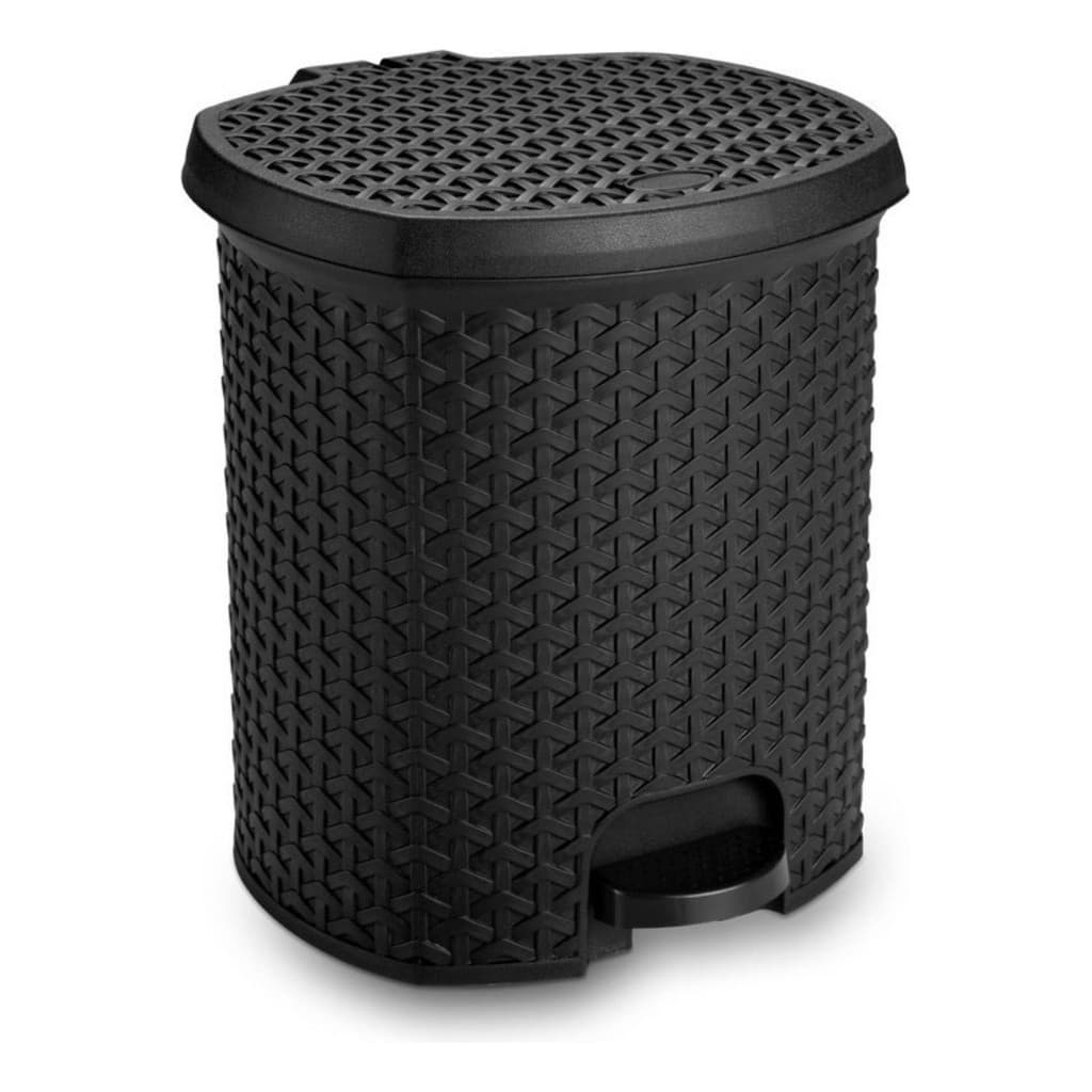 Lixeira Pedal Rattan 6 Lts Cozinha Banheiro Escritorio Preto