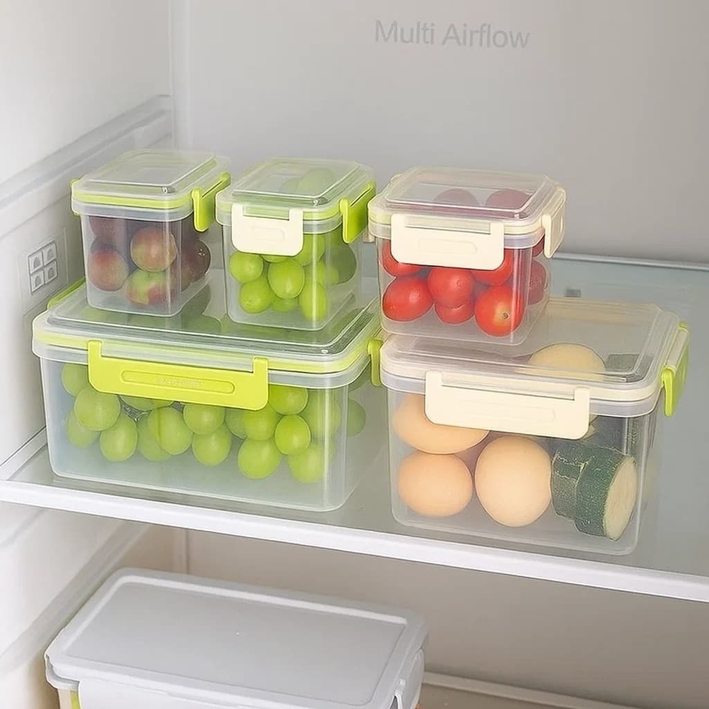 Kit 5 Potes Empilháveis Cozinha Potes Plástico Armazenamento Alimentos Cestos internos Conserva