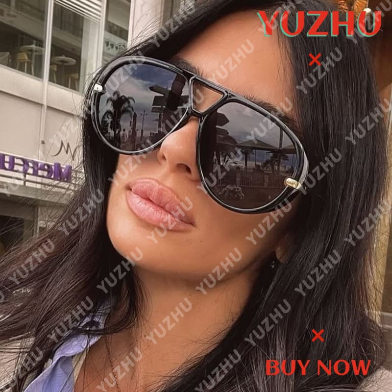 (YUZHU) Óculos De Sol Personalizados Versáteis Da Moda Europeia E Americana Pilot Toad Spicy Girl Ins
