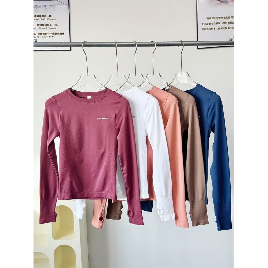 Outono novo estilo de secagem rápida roupas de Yoga fino-ajuste mais magro olhar respirável esportes topo em torno do pe
