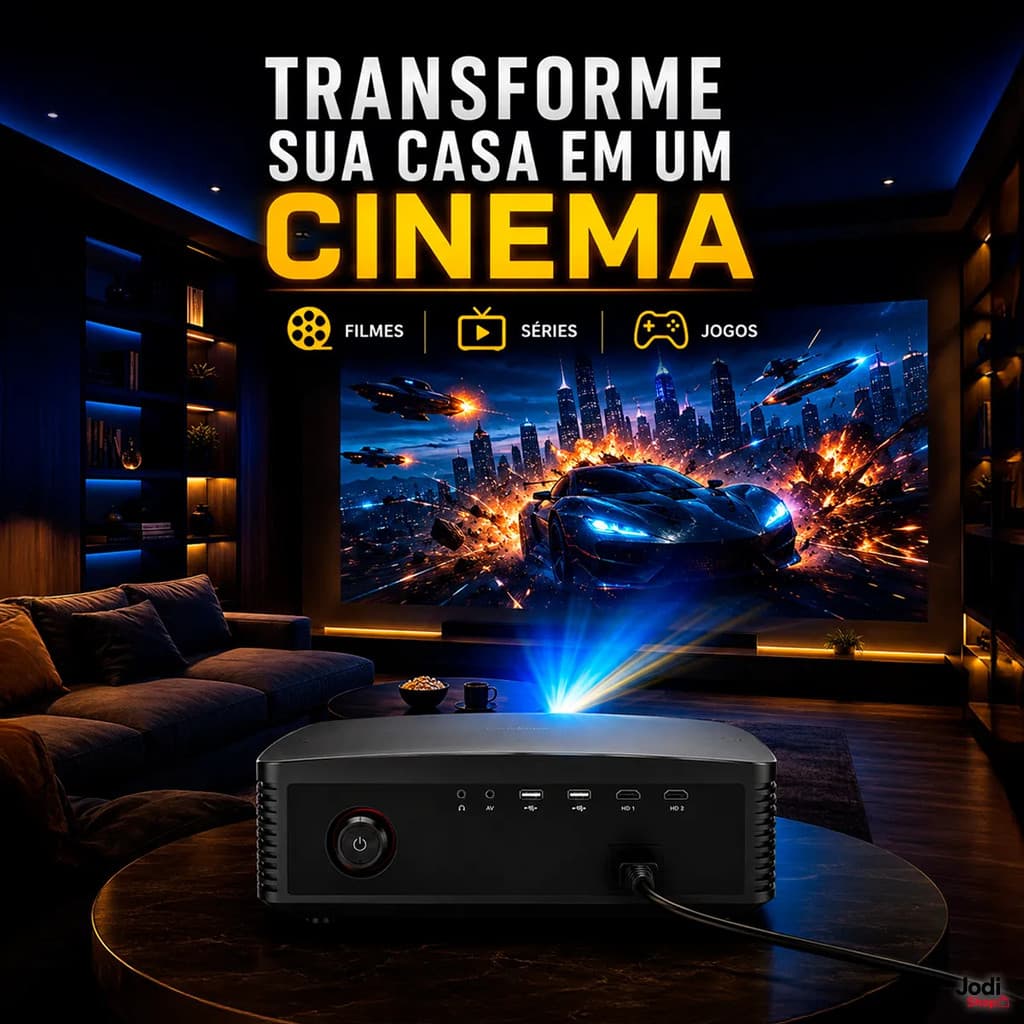 Projetor HD 1080P Com Sistema Android Foco Elétrico E Keystone Manual