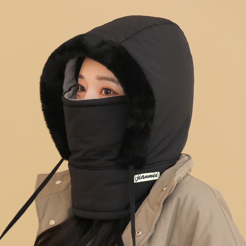 W inverno quente Lei Feng chapéu mais veludo engrossado à prova de frio máscara babador chapéu de uma peça ao ar livre à