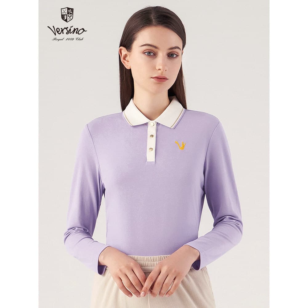 Versino versino feminino outono inverno novo estilo Casual manga comprida camiseta feminina Commuter redução de idade la