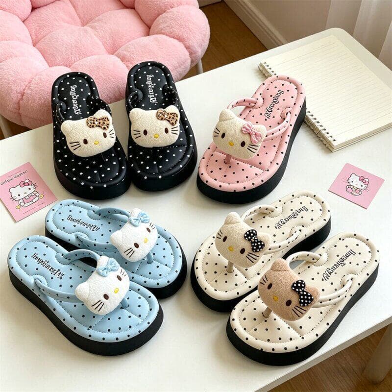 Bonito KT gato flip-flops meninas 2026 verão novo estilo exterior Wear moda All-Match flip-flops sandálias chinelos sand