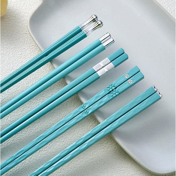 Pauzinhos de liga metálica para uso doméstico, antiderrapantes, resistentes a mofo, resistentes a altas temperaturas, co