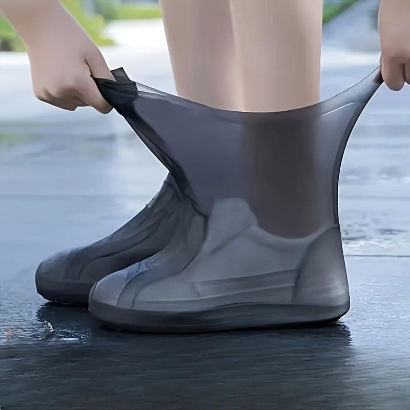 1 Par de Protetores de Sapatos Impermeáveis, Antiderrapantes, Resistentes à Água, de Borracha, para Chuva, para Ciclismo