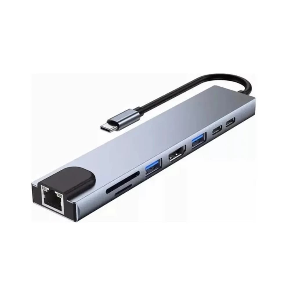 Hub Type C 8 x 1  Usb / Usb C / Hdmi / RJ45 / SD / Micro SD