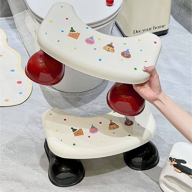 Banqueta para pés de vaso sanitário doméstico, antiderrapante, piso pequeno, banco para pés, banco de plástico reforçado