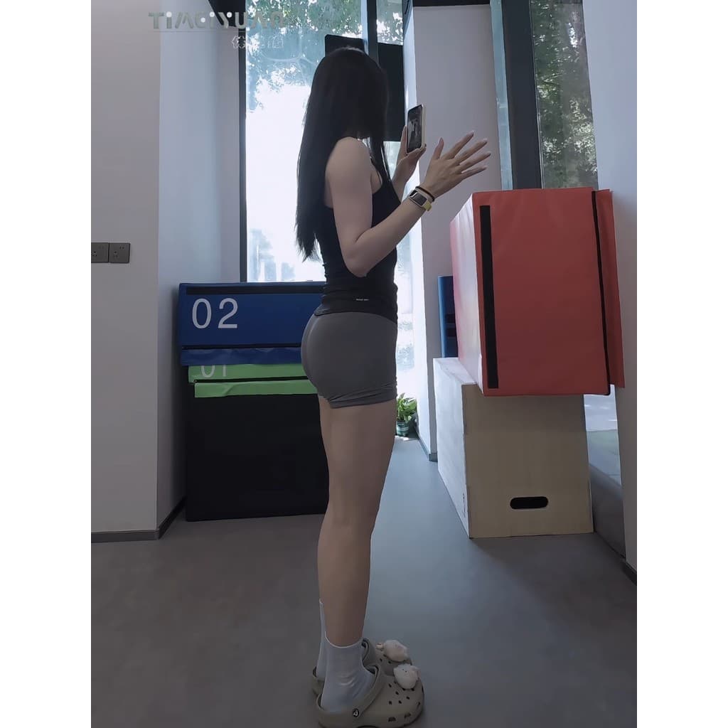 Cinza claro estilo curto cintura alta Hip envoltório calças de Yoga pernas longas mulheres Commuter tecido Lycra