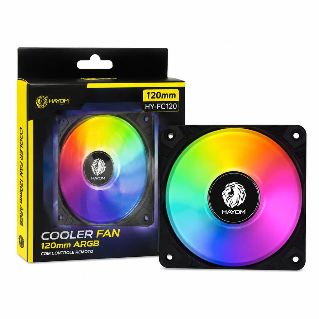 Cooler Fan LED 120mm para Gabinete e CPU 1500RPM 4 Pinos Silencioso Alta Refrigeração
