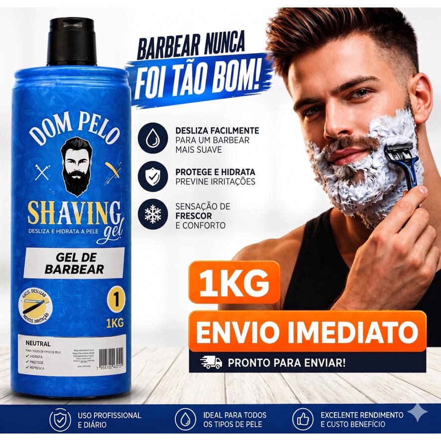 Shaving Gel Dom Pelo 1kg Profissional Envio imediato Barbeiro