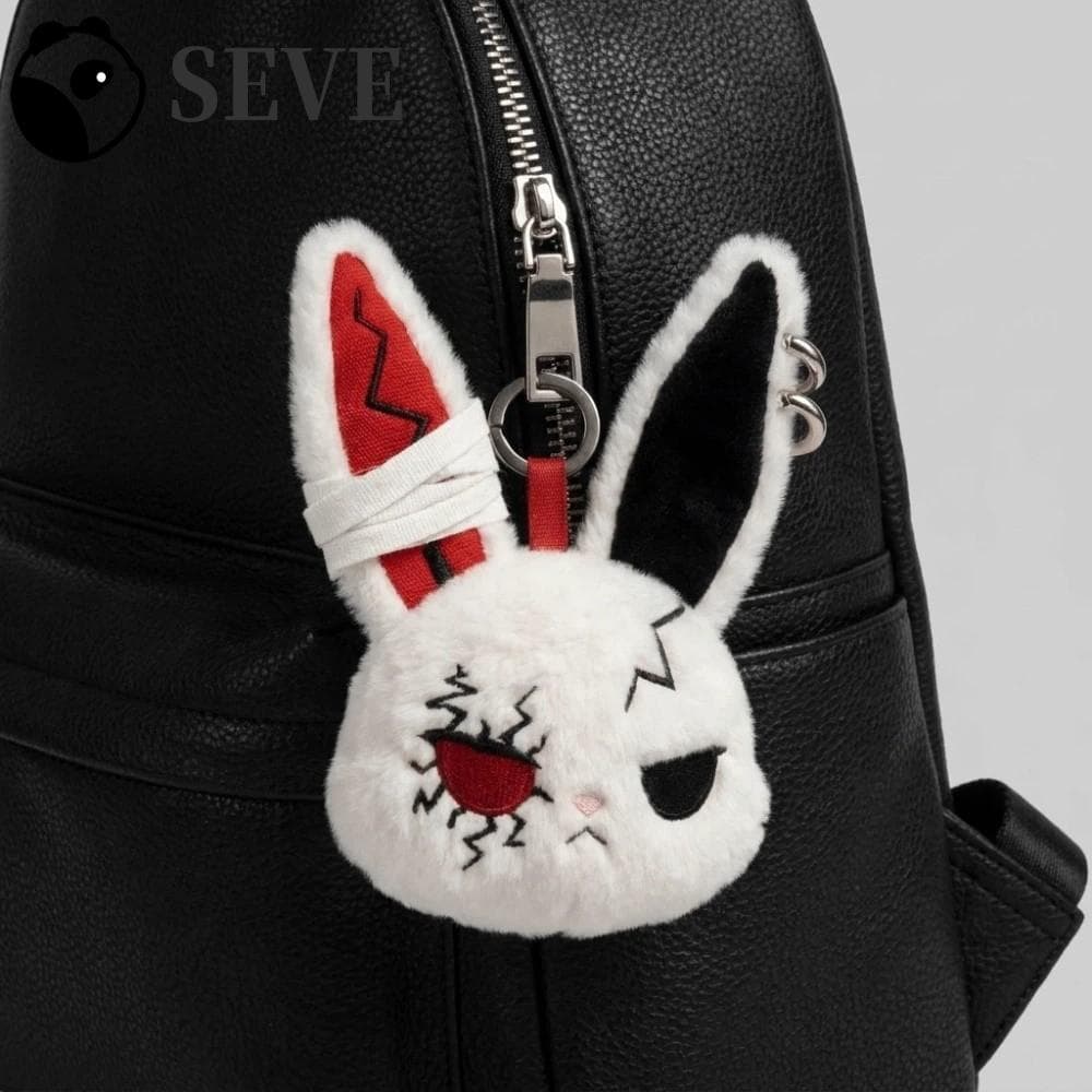 Chaveiro De Coelho Enrolado SEVE , De Pelúcia De Algodão PP Gótico , Brincos De Argola Pingente De Bolsa Peluda Fofo