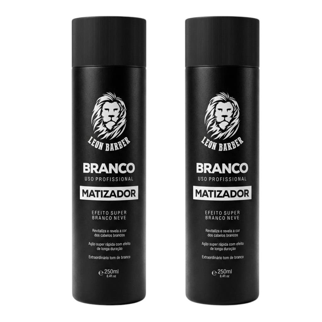 KIT Matizador para cabelo e barba Super Branco Nevou 250ml Leon Barber (2 unidades)