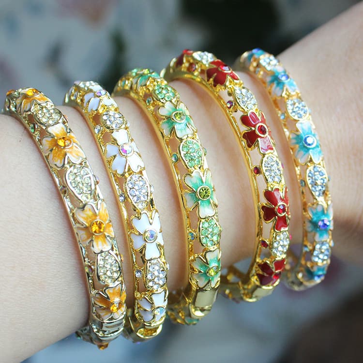 Pulseira Cloisonne característica antiga de pequim, camada dupla, abertura oca, Wangfujing, cidade proibida, grande pare