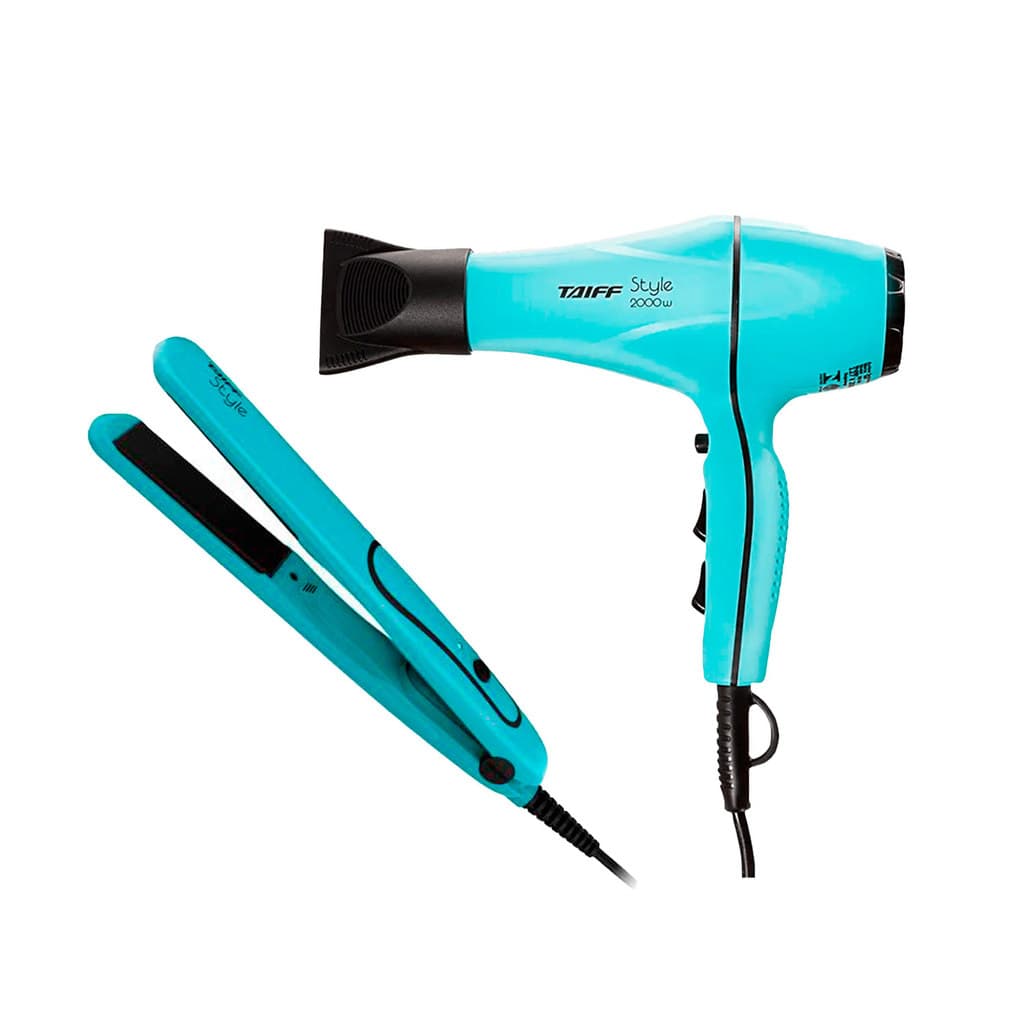Kit Secador 110V e Prancha Bivolt Style Tiffany Taiff