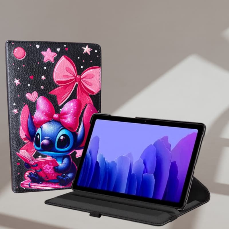Capa Tablet Stitch Giratoria De Couro Com Suporte 360º Colorida