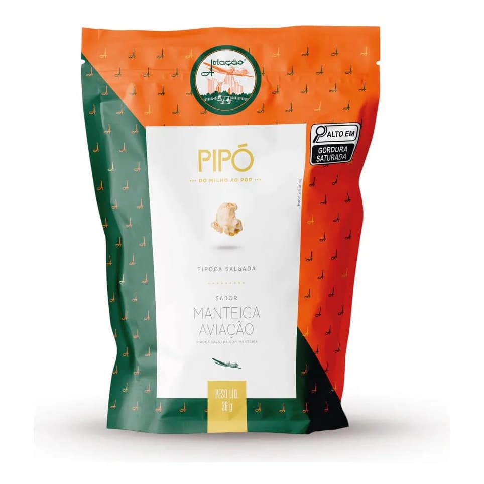 Pipoca Gourmet Salgada Manteiga Aviacao Pip Sache 36g Snack Crocante Lanche Cinema Maratona Saborosa