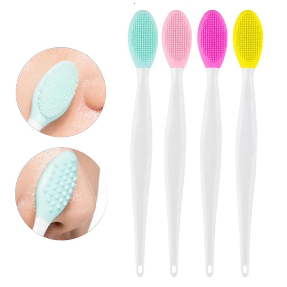 Escova Esfoliante para Lábios e Removedora de Cravos, Escova de Limpeza Facial de Dupla Face Segura, Escova para Remover