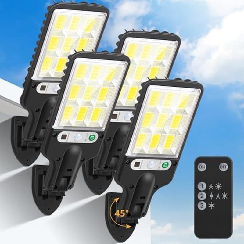 Luzes De Rua Externas Flumy Movidas A Energia Solar-108 Movimento Ao Ar Livre Do Crepúsculo Amanhecer Controle Remoto Ex