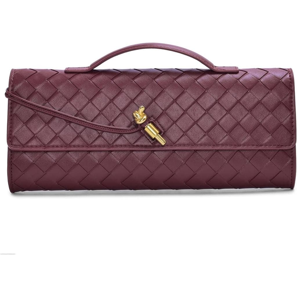 Bolsas de Mão Elegantes de Couro PU para Mulheres, Bolsas de Noite com Alça de Ombro Removível