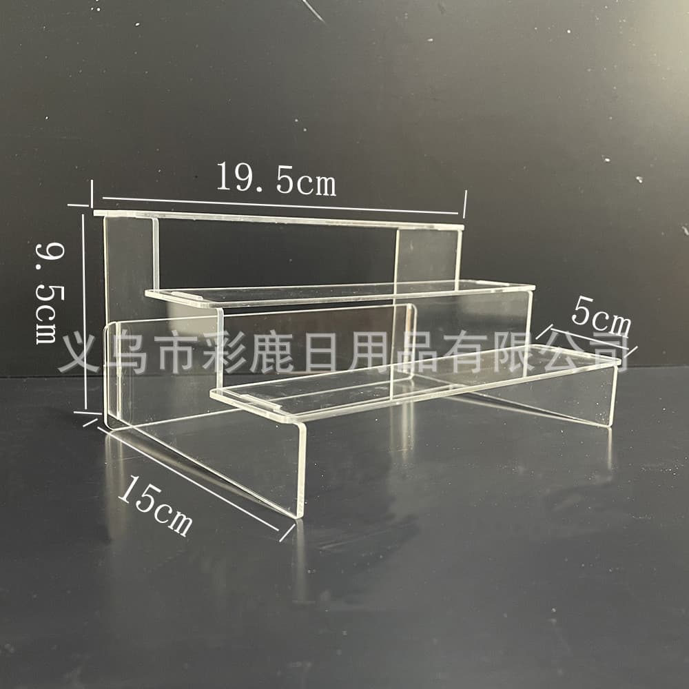 Multifuncional acrílico três camadas expositor Anime figura decoração mesa bolo suporte Perfume Rack de armazenamento EX