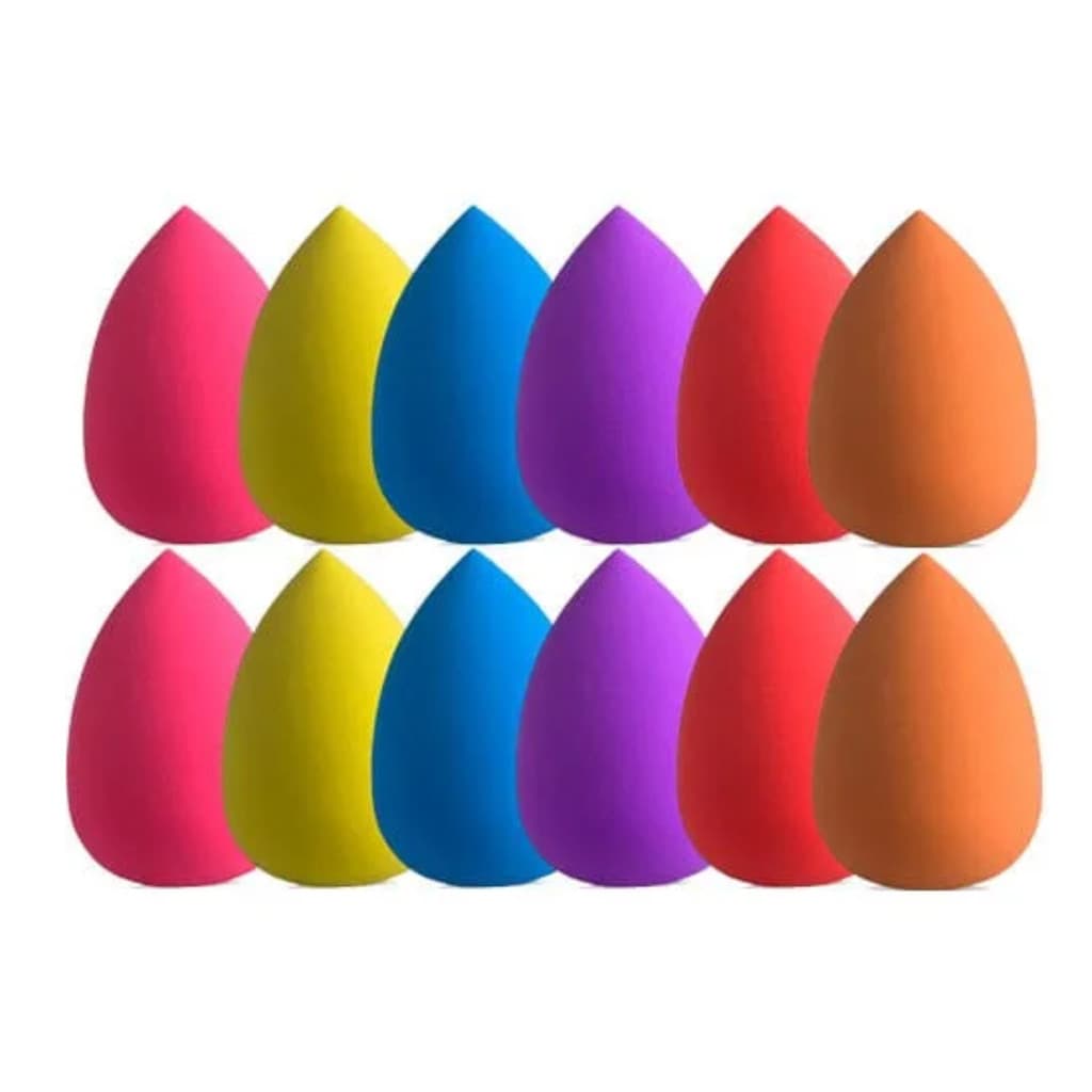 Esponja Coxinha para Maquiagem C/12 Unidades Cores Variadas