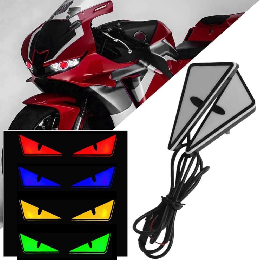 TKEY 2 Pçs Motocicleta LED Diabo-Olhos Luzes Demônio Farol Mini Lente Do Projetor Lâmpada De Sinal Volta Decoração Carro
