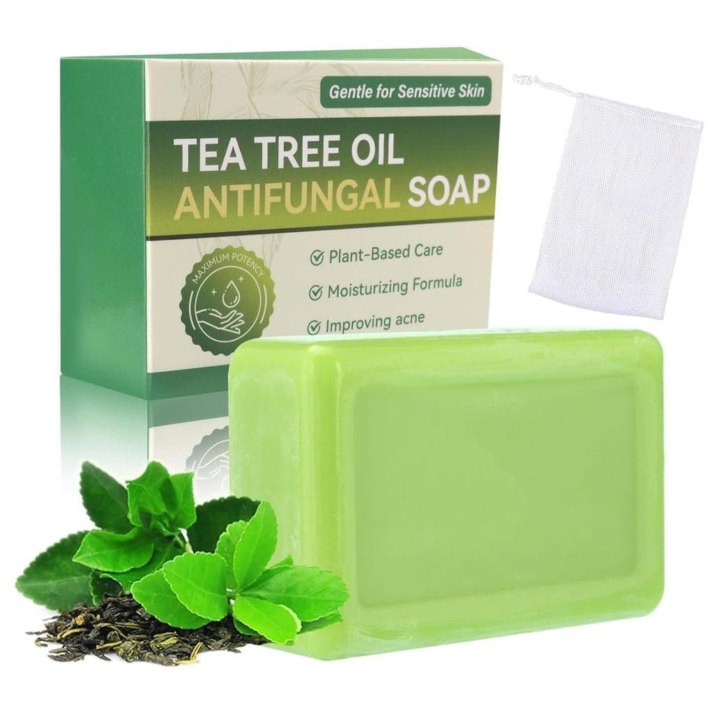 Sabonete de Tea Tree, Barra de Sabonete Calmante Infundida com Óleo de Tea Tree, Sabonetes Naturais para Pés e Corpo par