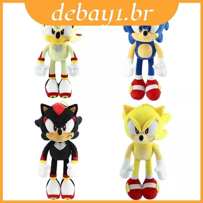 Brinquedo de pelúcia Sonic the Hedgehog, boneco de pelúcia Knuckles, boneco de pelúcia Shadow, brinquedo de pelúcia Soni