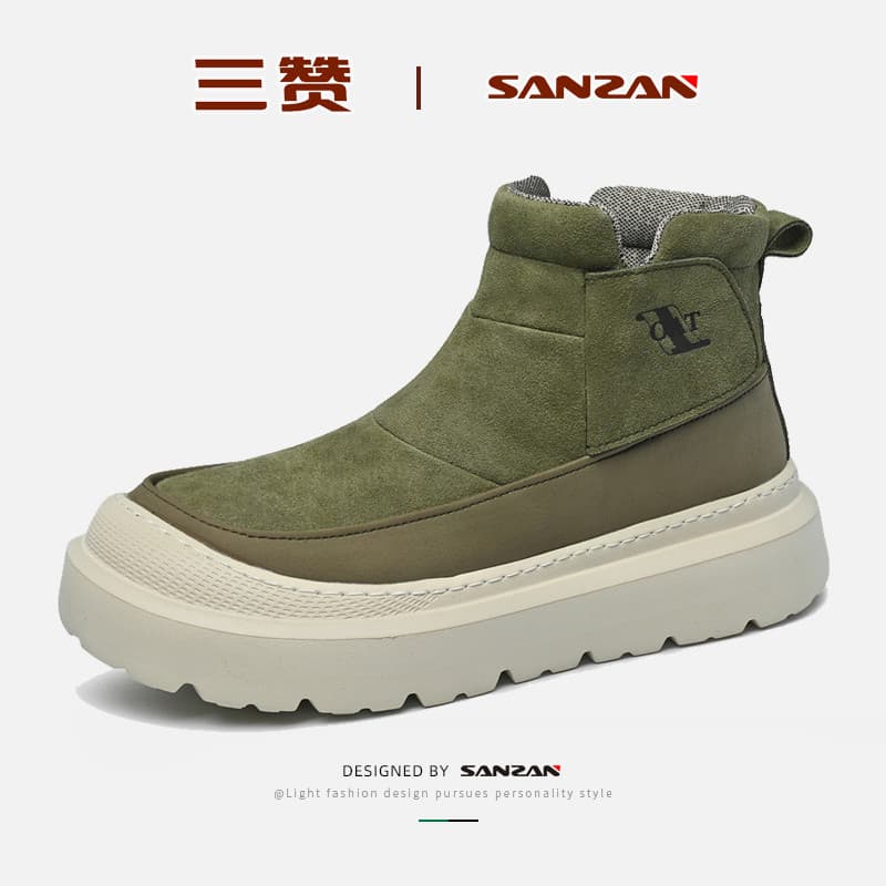 Martin botas masculinas 2026 novo estilo de sola grossa aumentando botas da moda masculinas de cano médio meninos Chelse