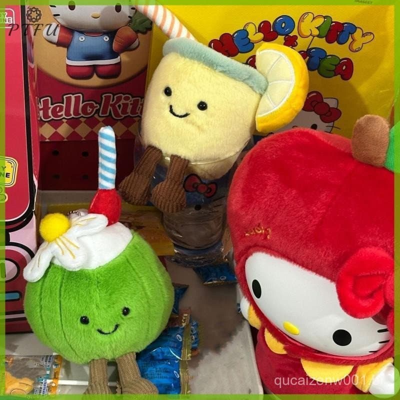 PTFU > Chaveiro Fofo de Coco e Limonada de Verão, Decoração de Mochila, Brinquedo de Pelúcia de Desenho Anima