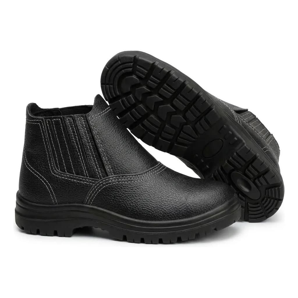 Bota de Segurança Cartom Bico de PVC Antiderrapante Trabalho EPI Calçado Industrial Impermeável