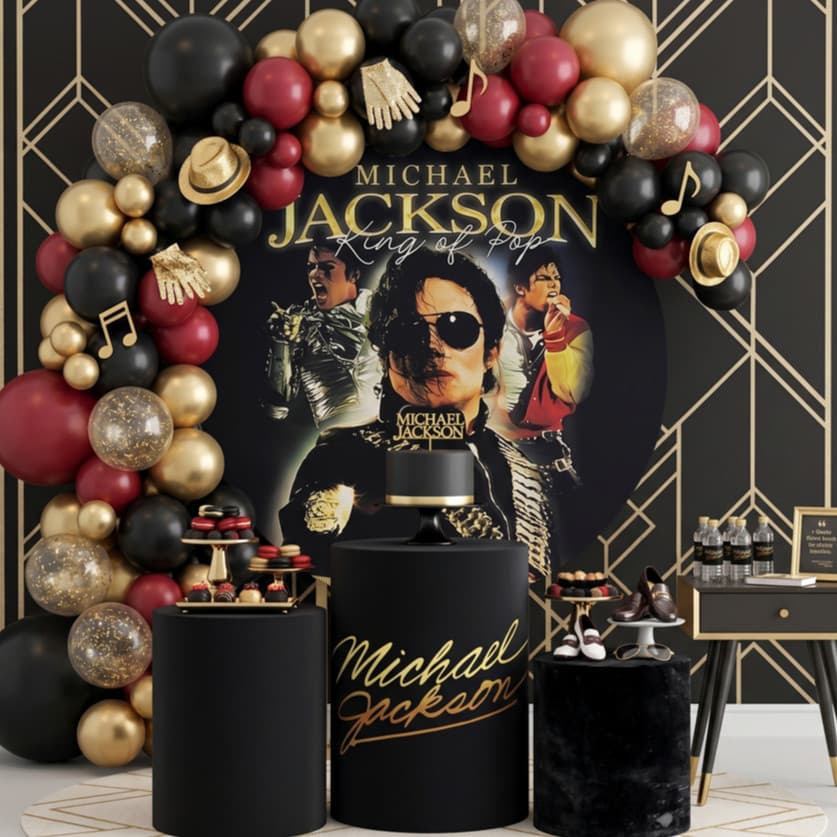Kit Capas Painel Festivo + Trio Cilindros Tema Michael Jackson Decoração  Rei Do Pop | Sai Hoje