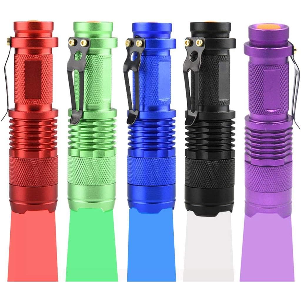 Lanterna Pakof5 multicolorida com 3 modos: vermelho, verde, azul, 395U, lanterna de luz LED