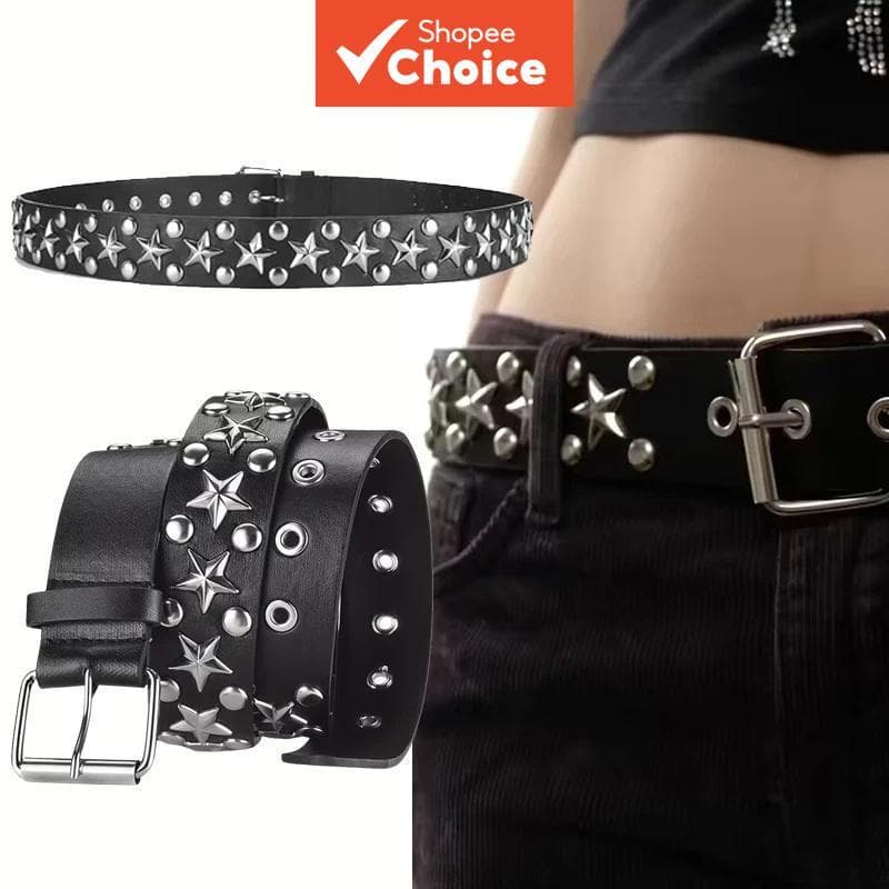 Cinto de Rebite Tendência Cinto Masculino Feminino Estilo Punk Clube Noturno Rock Cinto Jeans Y2K Moda Decoração