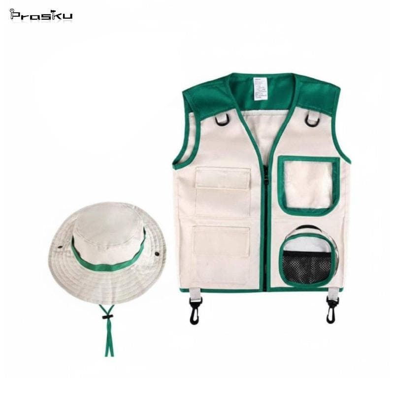 [stdzsw] Fantasia De Explorador Infantil-Design De Compartimento Colete E Chapéu De Aventura Kit Leve De Deserto Para Ca