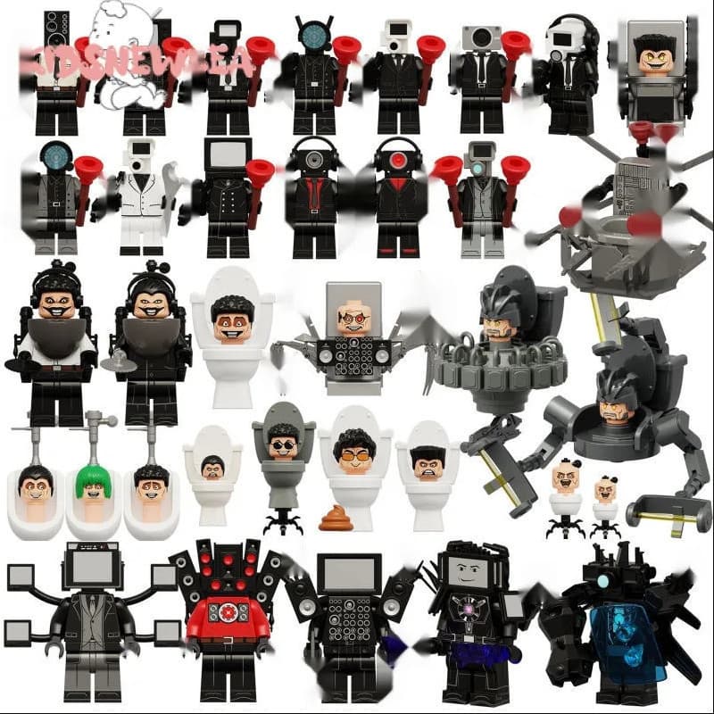 30pcs aleatório Jogo De Filmes Toilet Man Speaker TV Skibidi Block Figura Monitorar Bloco De Construção Kids