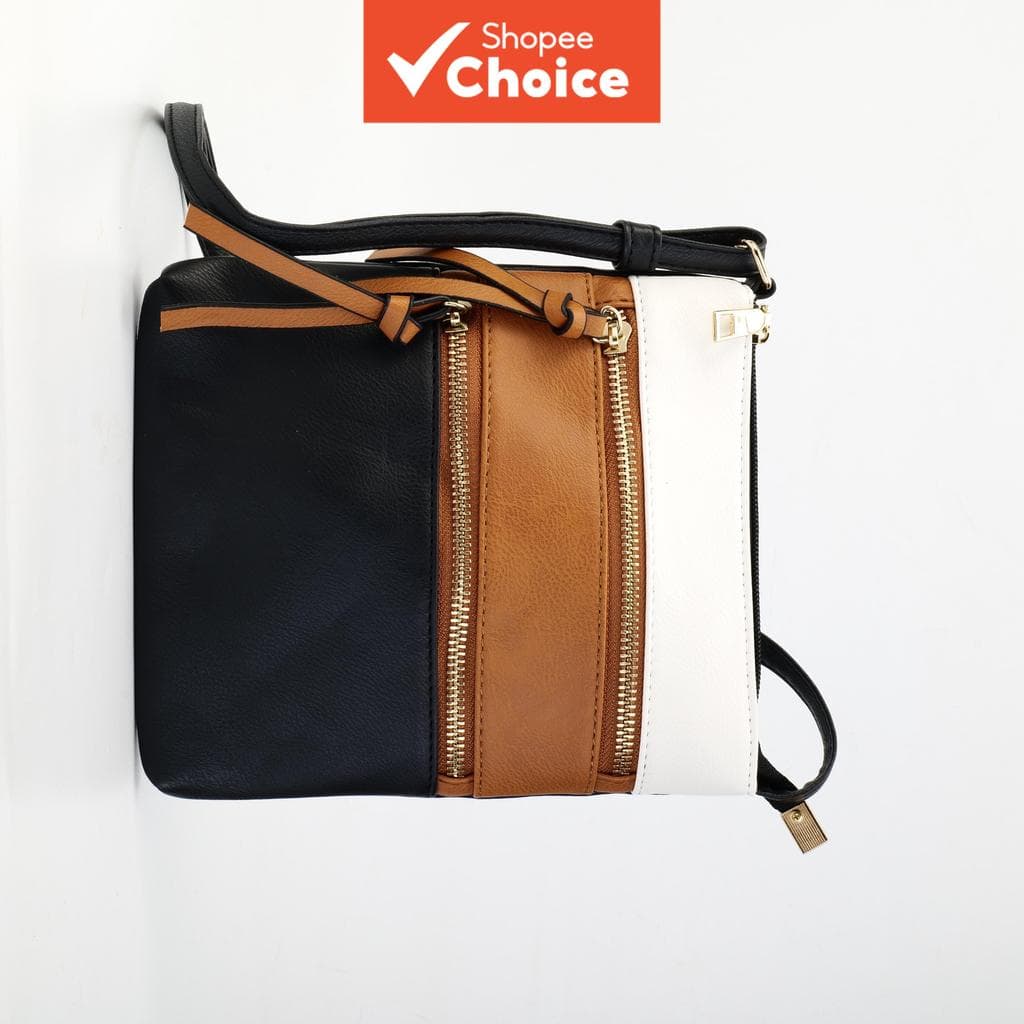 Bolsa tiracolo feminina com múltiplos zíperes - Bolsa tiracolo de ombro em PU para trabalho diário e viagens