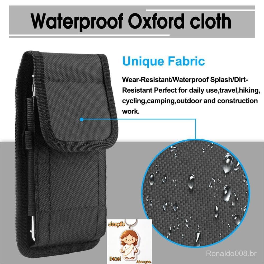Bolsa Para Telefone Celular KEREN Preta De Cintura Com Grampo De Cinto