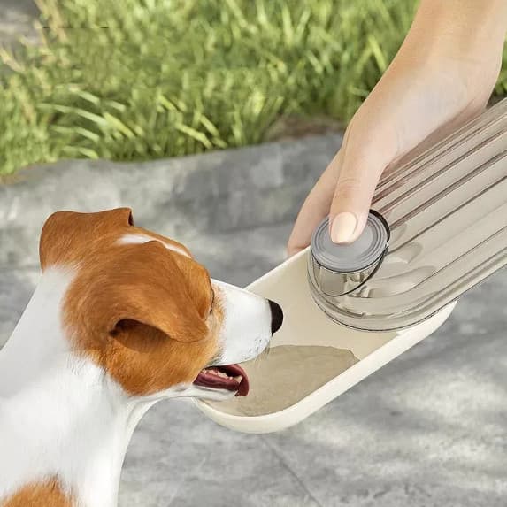 Garrafa De Água Portátil Para Cães Gatos Porta Ração Agua 2 Em 1