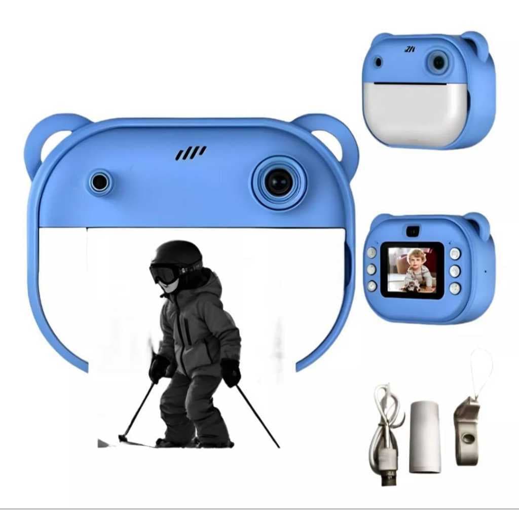 Câmera De Impressão Instantânea Para Crianças 1080p azul