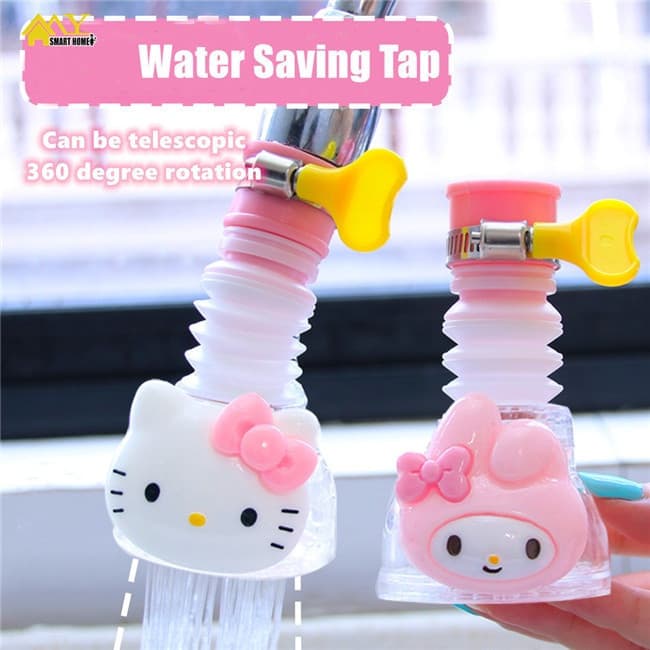 Torneira Flexível Hello Kitty Com 360 Rotativo Para Economia De Água Da Pia Cozinha Extensor Kuromi Melody Cinnamoroll