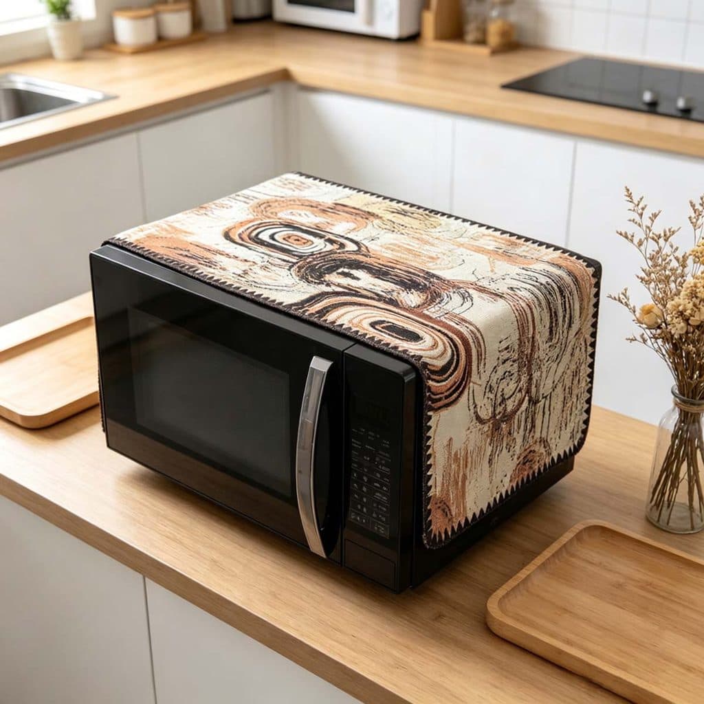 Capa Protetora Contra Poeira Para Micro-Ondas De Cozinha Doméstica 30 Cm x 90 Linho De Algodão À Prova De Forno De Reuti