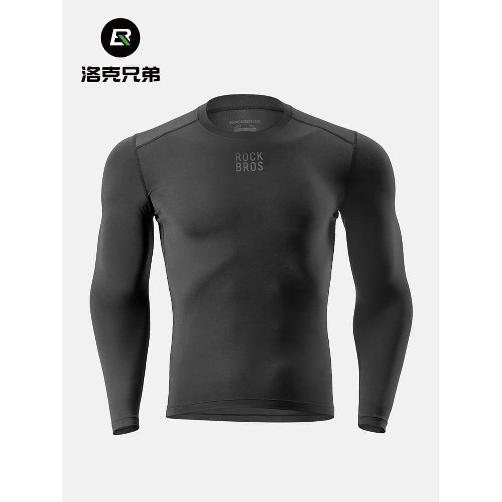 Rock Brothers Camisa de Ciclismo Roupa Interior de Manga Comprida Top Fleece Térmico Esportes Bottoming Cueca Leve Respi