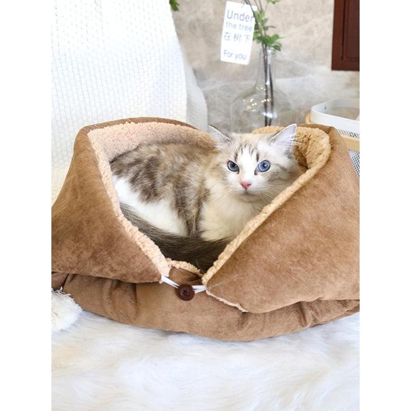Maca de gato dobrável inverno quente canil removível lavável inverno animal de estimação pequeno cachorro filhote de cac