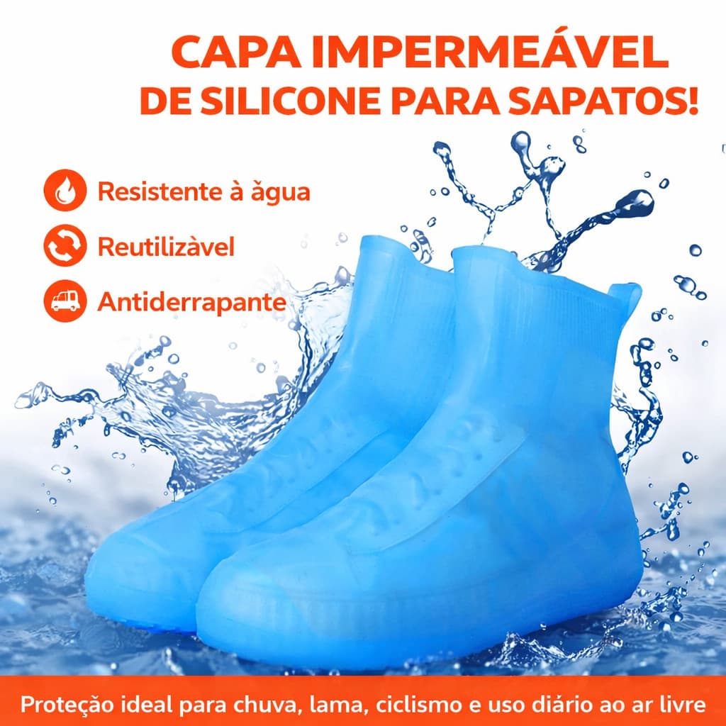 Capa impermeável de silicone leve para sapatos na Chuva,reutilizável e resistente à água para chuva, lama, ciclismo