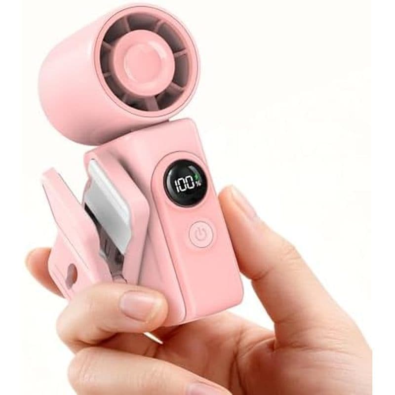Mini Ventilador Portátil Com Clipe , Mãos-Livres , Ventiladores Portáteis Pessoais Turbo Recarregáveis 4 Ventos & amp ;