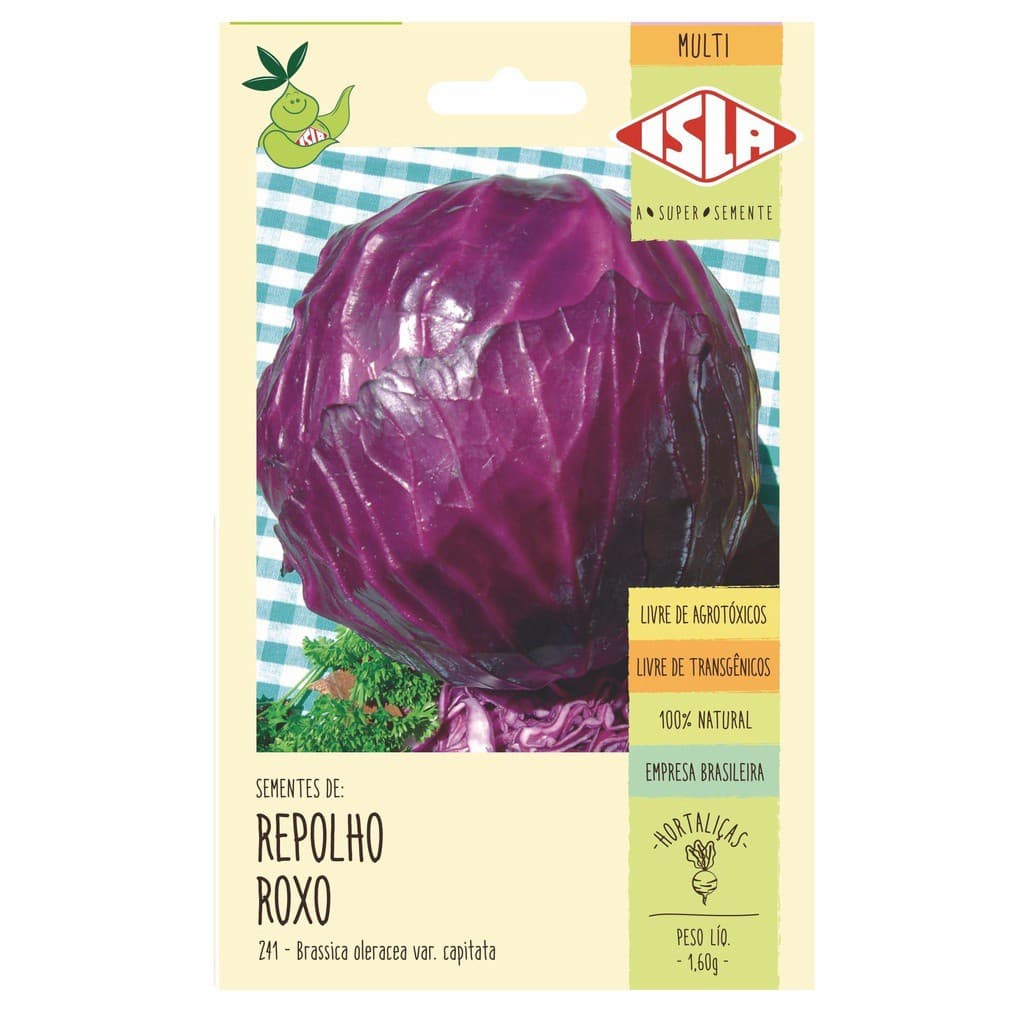 Sementes de (2 Tipos de Repolho, 2 tipos de Rúcula, 5 tipos de Tomate, ), – Marca Isla
