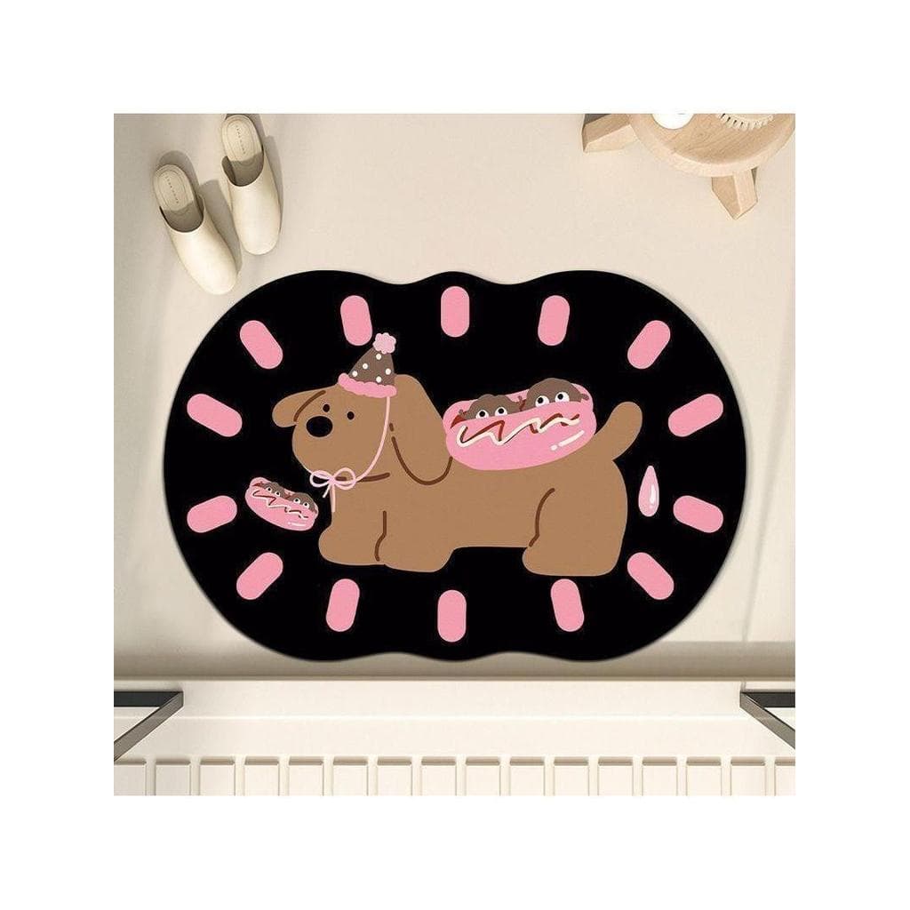 Banheiro toalete absorvente diatomácea lama estofamento dos desenhos animados banheiro banho antiderrapante pé esteira b